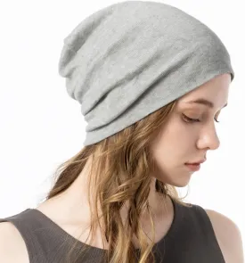 100% Organic Cotton Knitted Bucket Hats for Women Loose Watches Soft Hats for Chemo Patients Slouch Beanie Knit Fleece