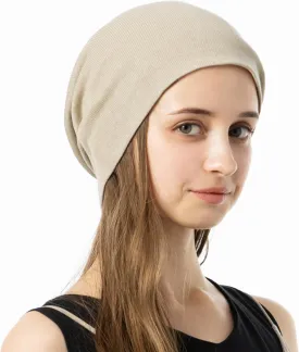 100% Organic Cotton Knitted Bucket Hats for Women Loose Watches Soft Hats for Chemo Patients Slouch Beanie Knit Fleece