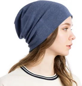 100% Organic Cotton Knitted Bucket Hats for Women Loose Watches Soft Hats for Chemo Patients Slouch Beanie Knit Fleece