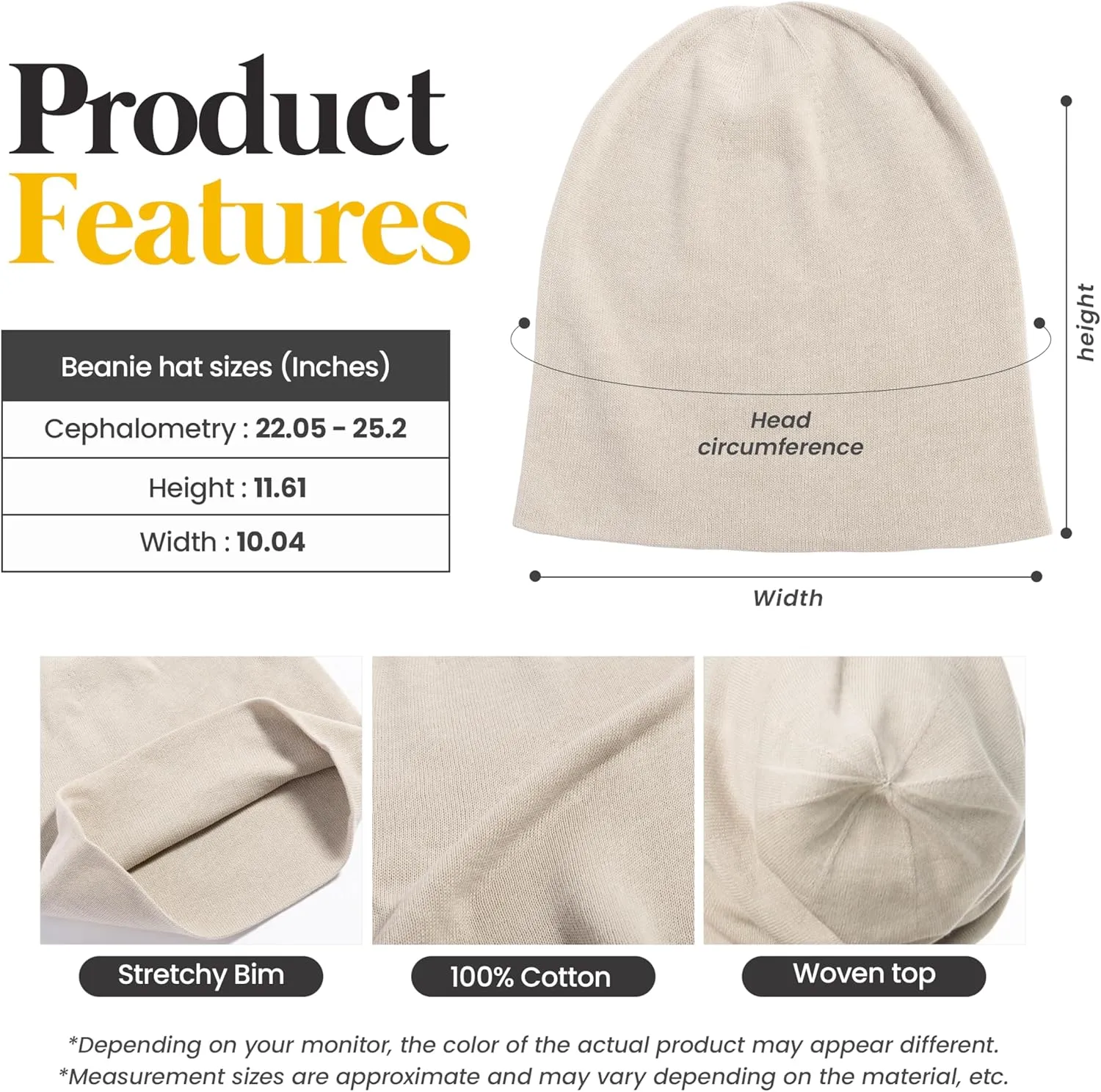 100% Organic Cotton Knitted Bucket Hats for Women Loose Watches Soft Hats for Chemo Patients Slouch Beanie Knit Fleece