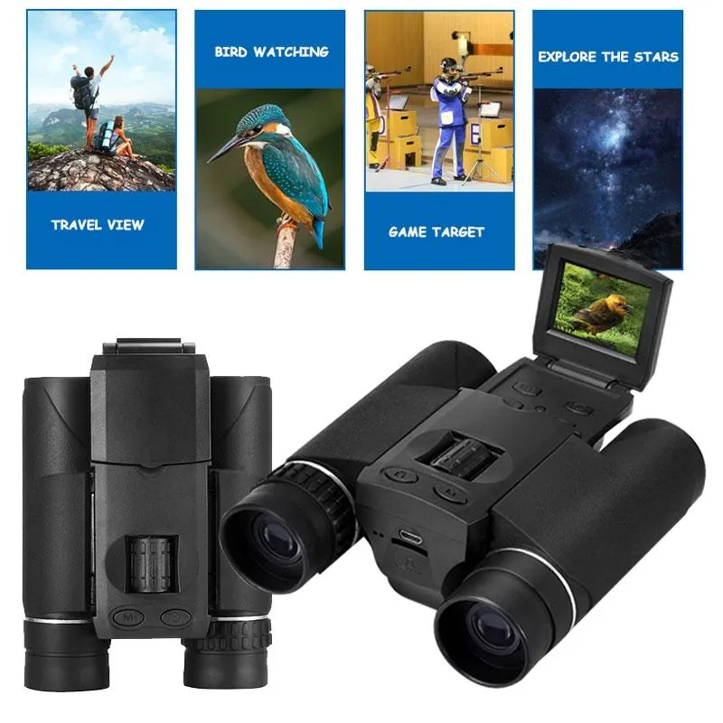 10X25 Zoom Binocular Telescope with HD Digital Camera | 1.5 LCD Screen | Black