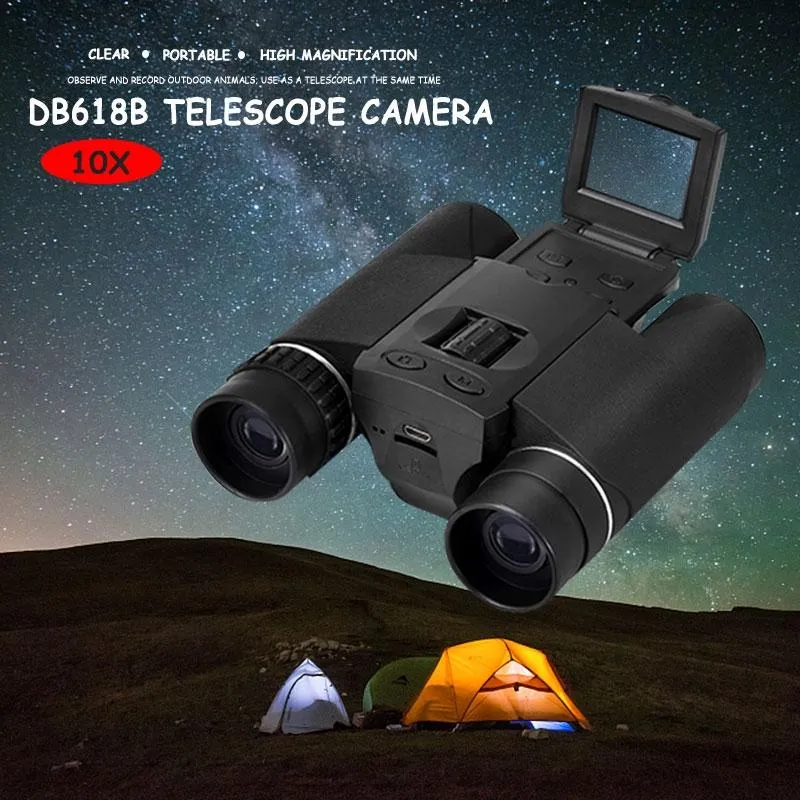10X25 Zoom Binocular Telescope with HD Digital Camera | 1.5 LCD Screen | Black