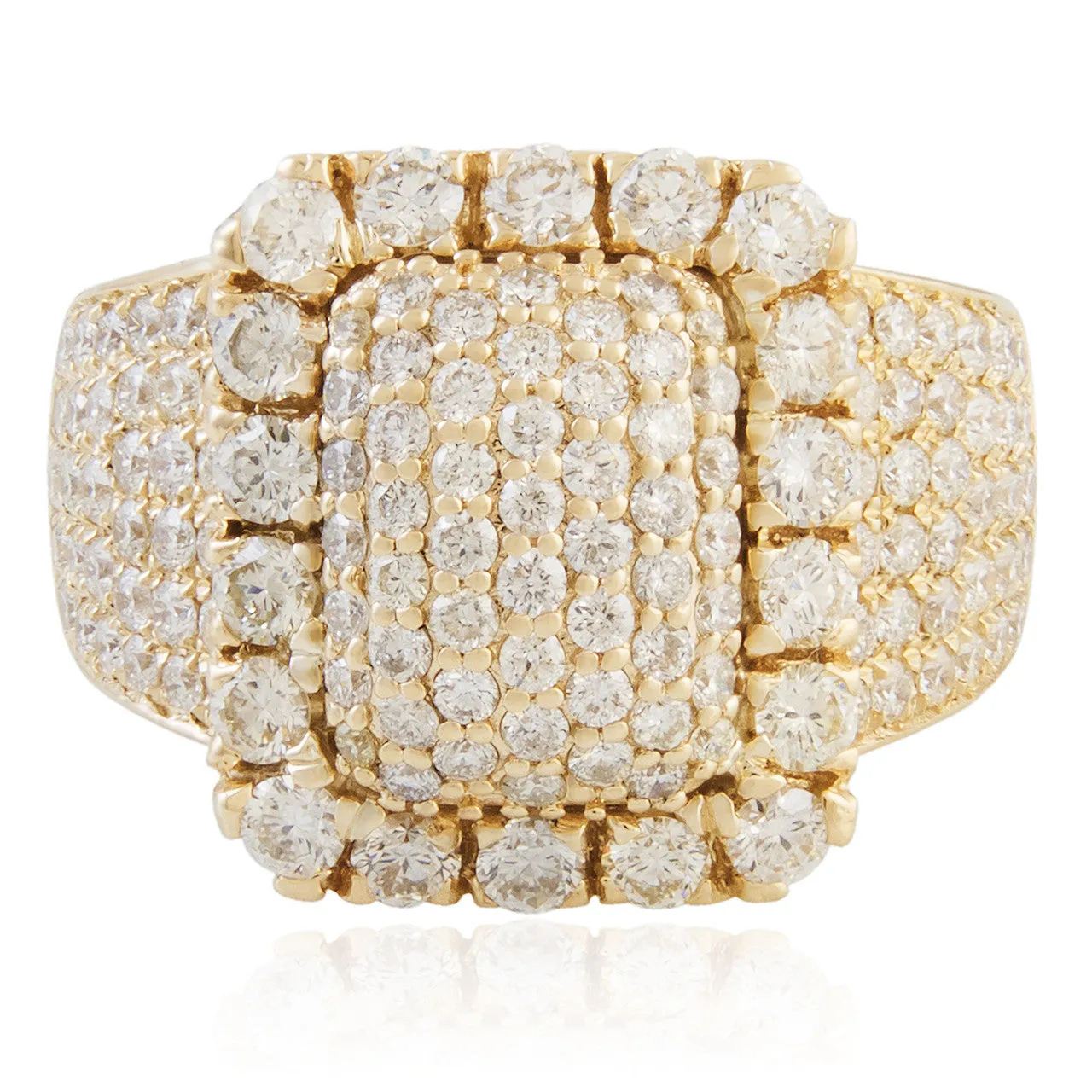 14K Yellow Gold 4.00ct Diamond Statement Ring