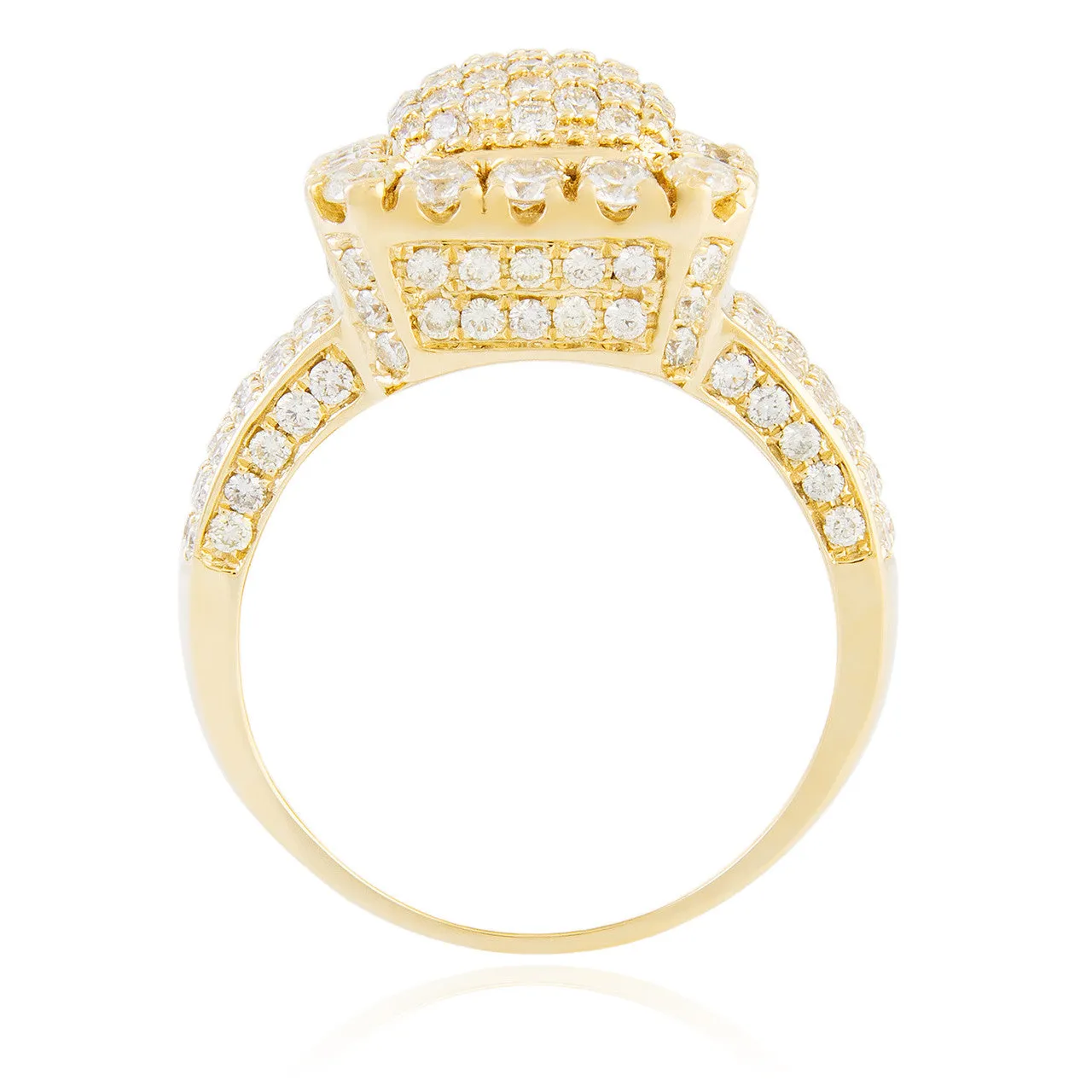 14K Yellow Gold 4.00ct Diamond Statement Ring