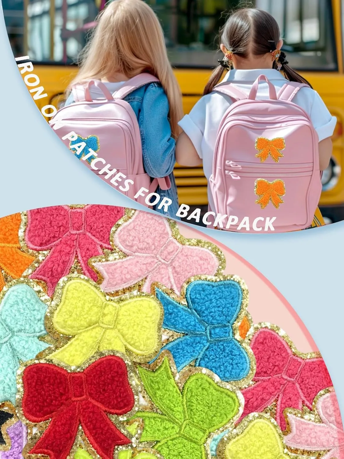24 Pack Bow Chenille Patches,White Coquette Iron on Patches for Clothes Embroidery Fabric Patches for Jean Backpack Hat Jacket Shoe Girl Decorative Applique (White)