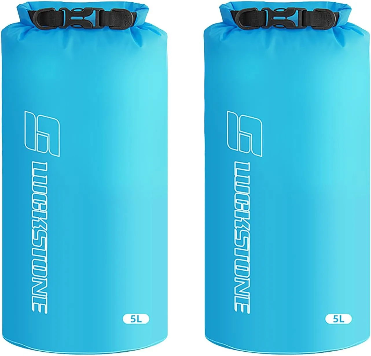 2pcs Dry Sack Set, Lightweight Dry Bags Set, Waterproof Roll Top Dry Sacks Keep Your Stuff Dry - for Kayaking Boating Hiking Camping (5L Blue)