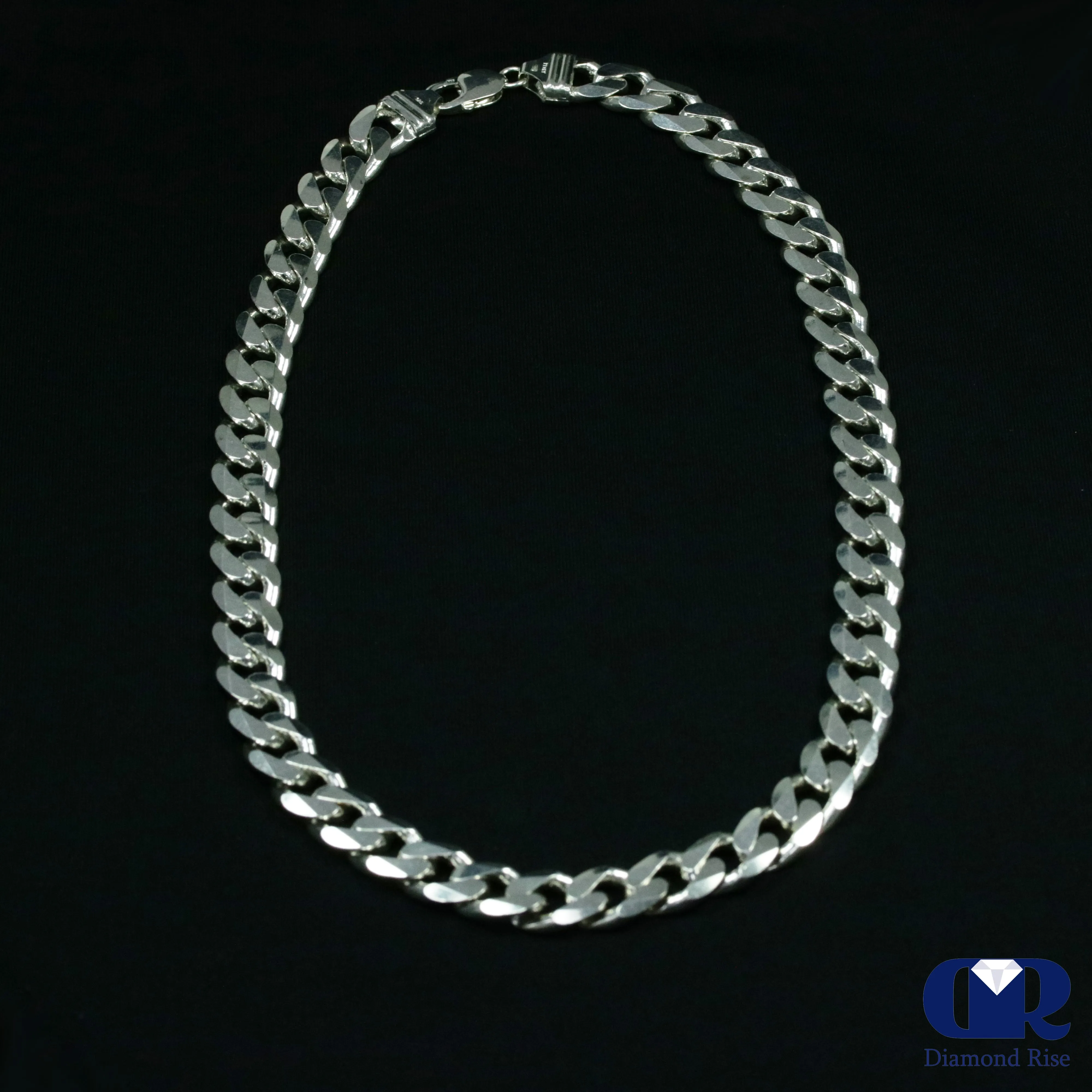 30" Men's 12 mm Cuban Chain Necklace In 14K White Gold