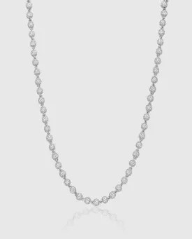 5mm Iced Ball Chain - White Gold