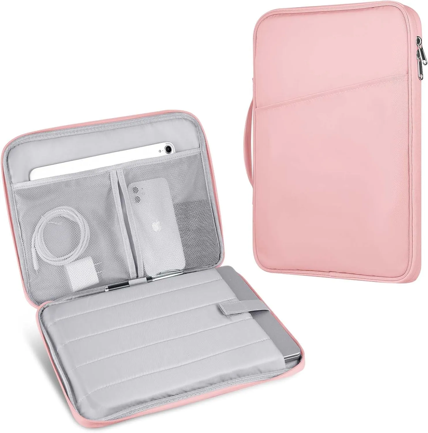 9-11 Inch Tablet Sleeve Case for Fire HD 10 / Fire HD 10 Plus/iPad 9.7 /iPad Mini/Galaxy Tab A8 A9/Huawei Lenovo Android Tablet with Anti-Drop Protective Case -Pink