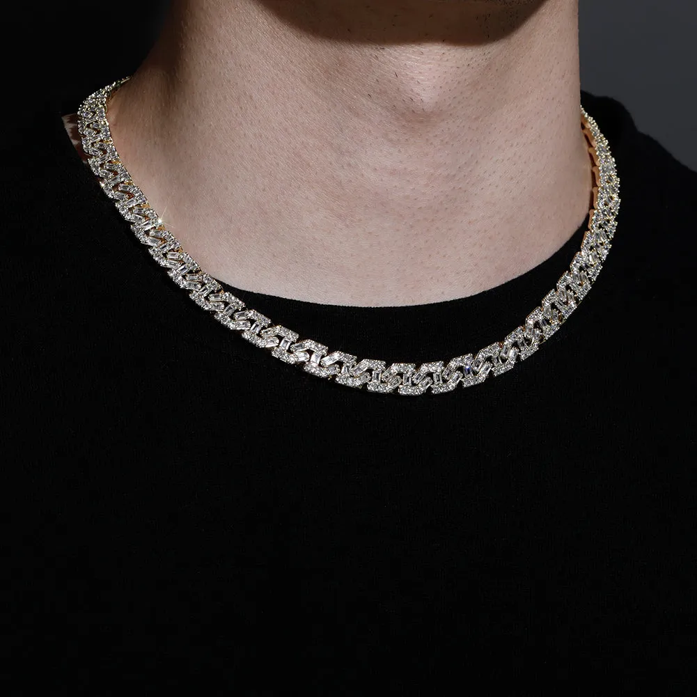 9mm Iced Out Baguette Cuban - Gold