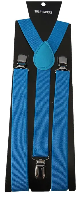 Adjustable Clip-on Suspenders - Dark Blue Aster