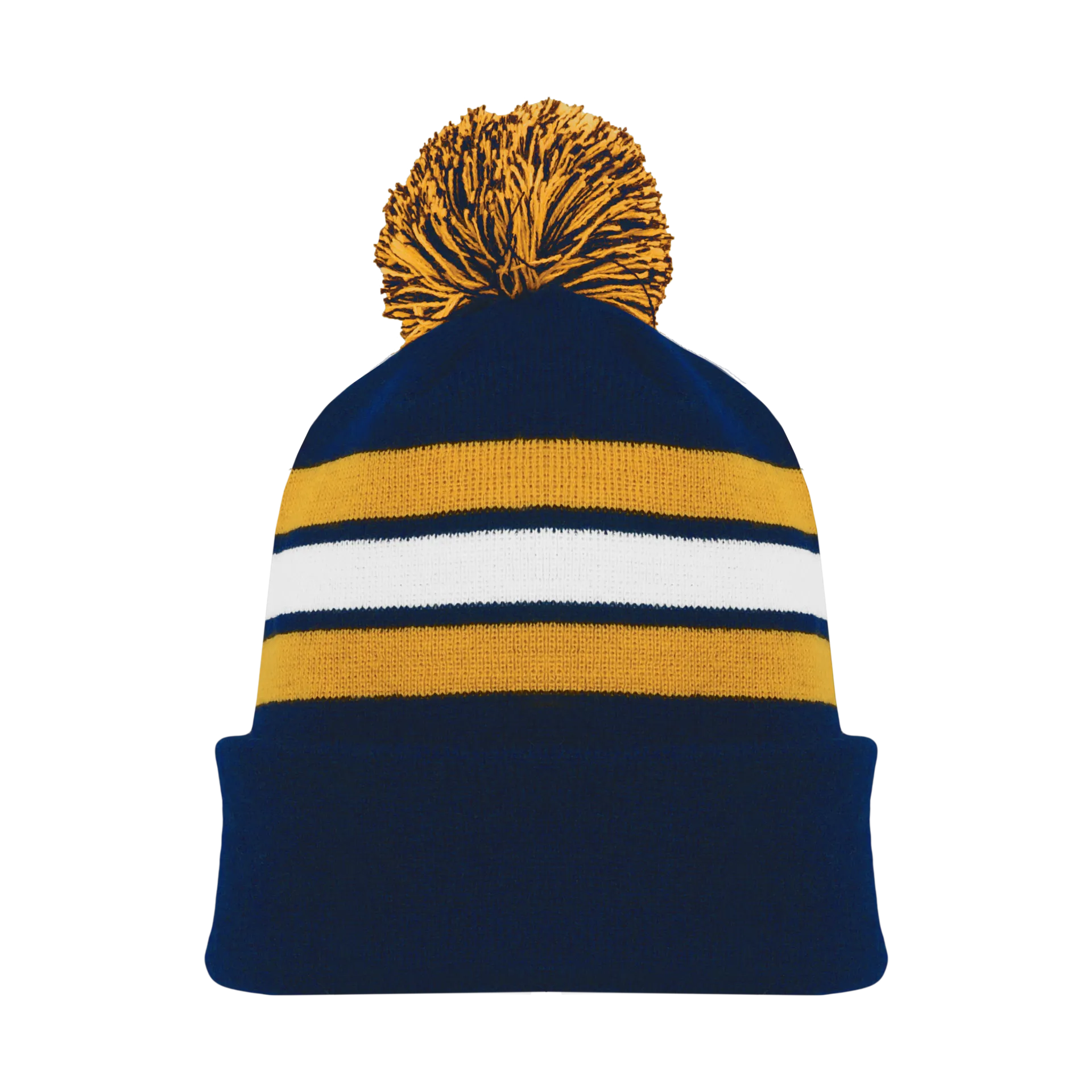 Athletic Knit (AK) A1830A-460 Adult Navy/Gold/White Hockey Toque/Beanie