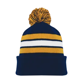 Athletic Knit (AK) A1830Y-460 Youth Navy/Gold/White Hockey Toque/Beanie
