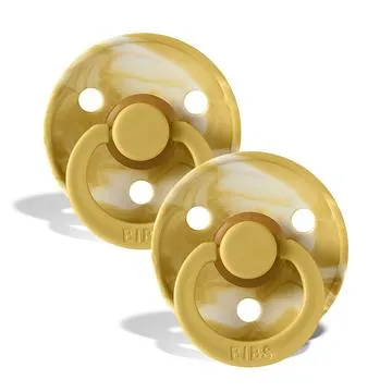 BIBS Dummies - Tie Dye 2 Pk Mustard/Ivory
