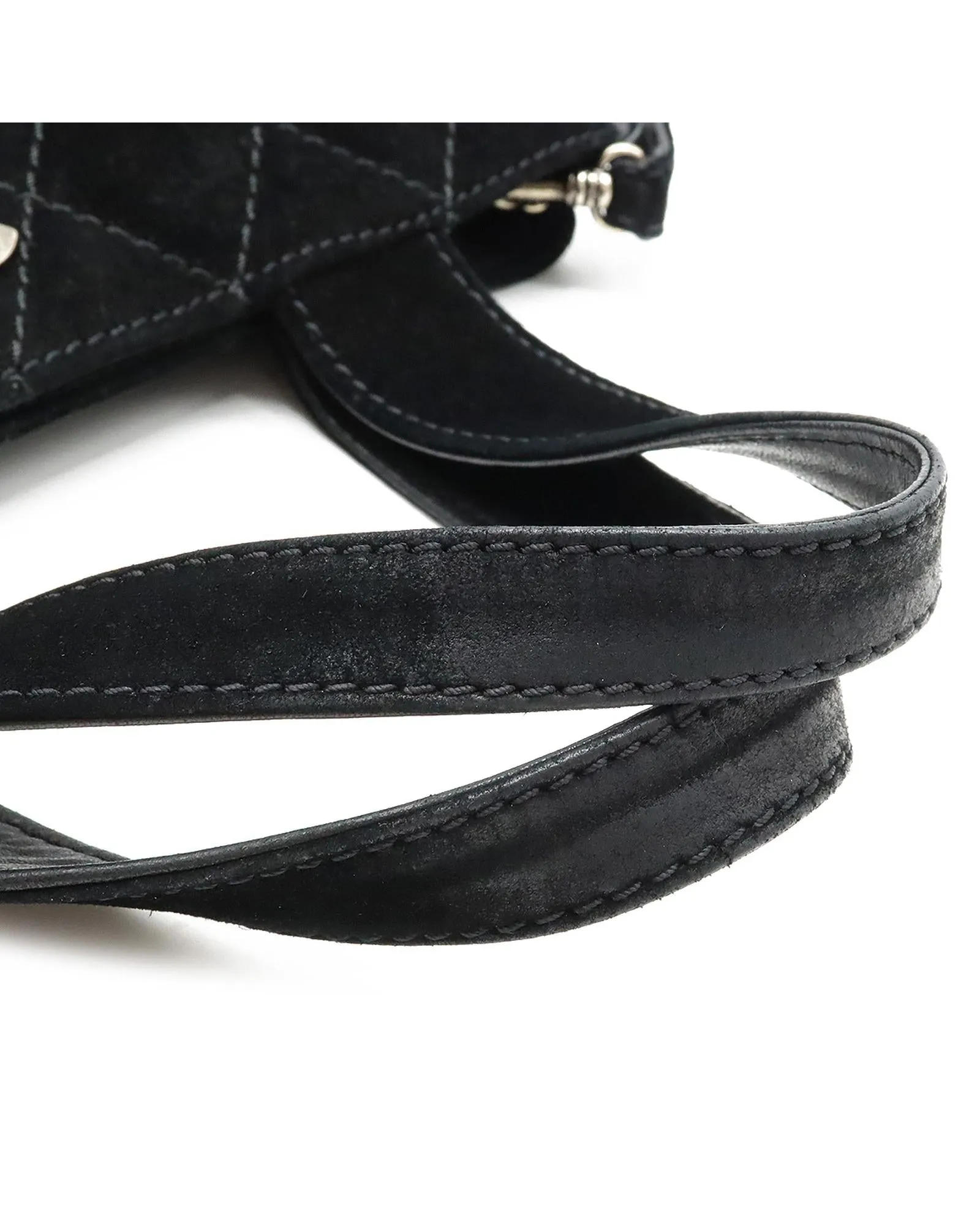 Black Leather Tote Bag with Wild Stitch Matelasse Design and Suede Accents