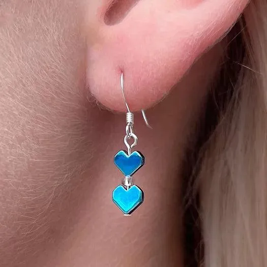 Carrie Elspeth Blue Ombre Haematite Heart Earrings