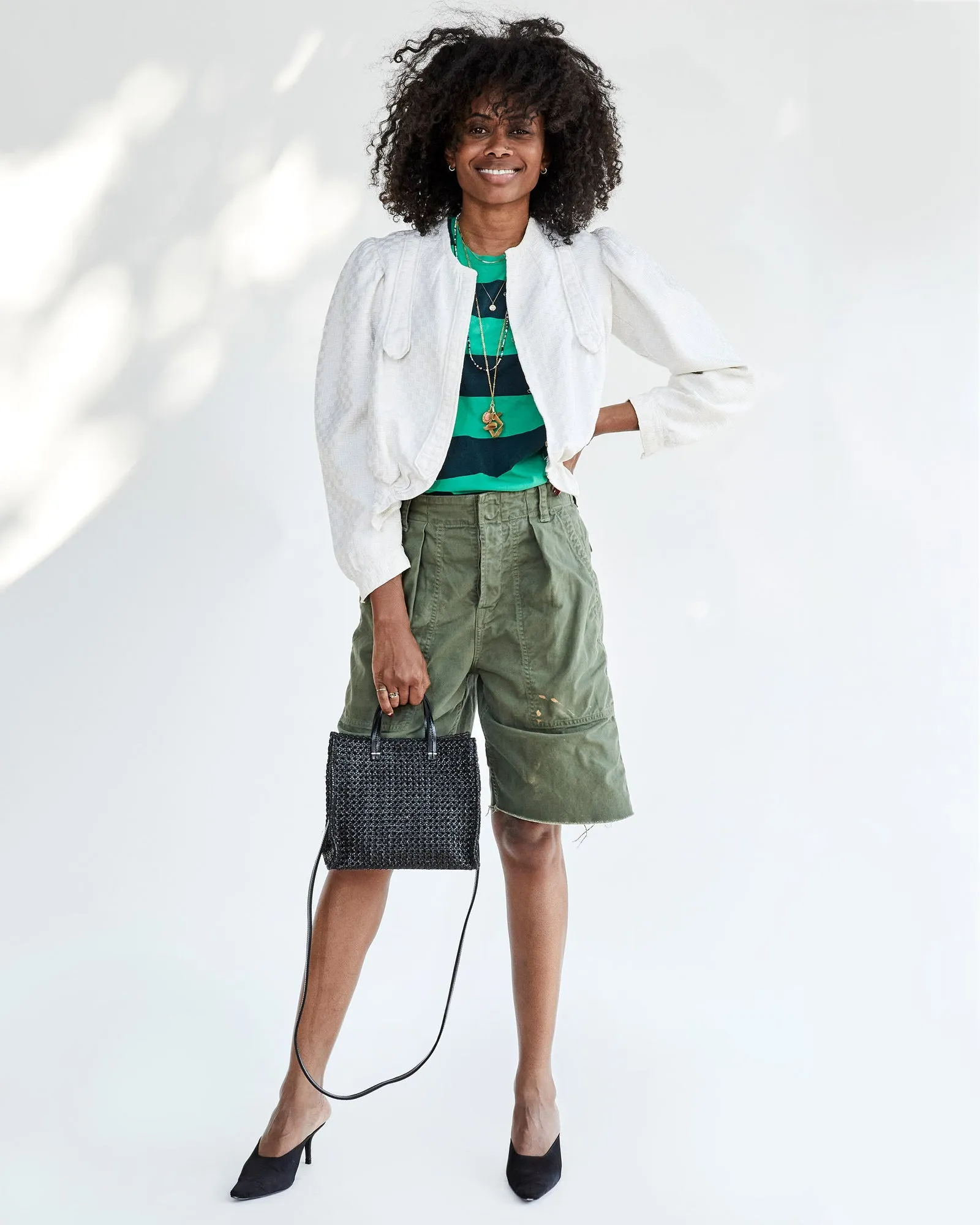 Clare V. - Petit Simple Tote in Black Rattan