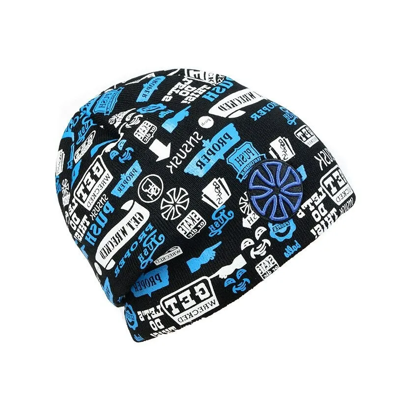 Colorful Printed Knitted Beanies Hat For Skiing