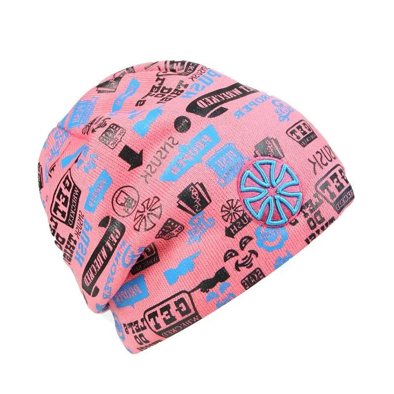 Colorful Printed Knitted Beanies Hat For Skiing