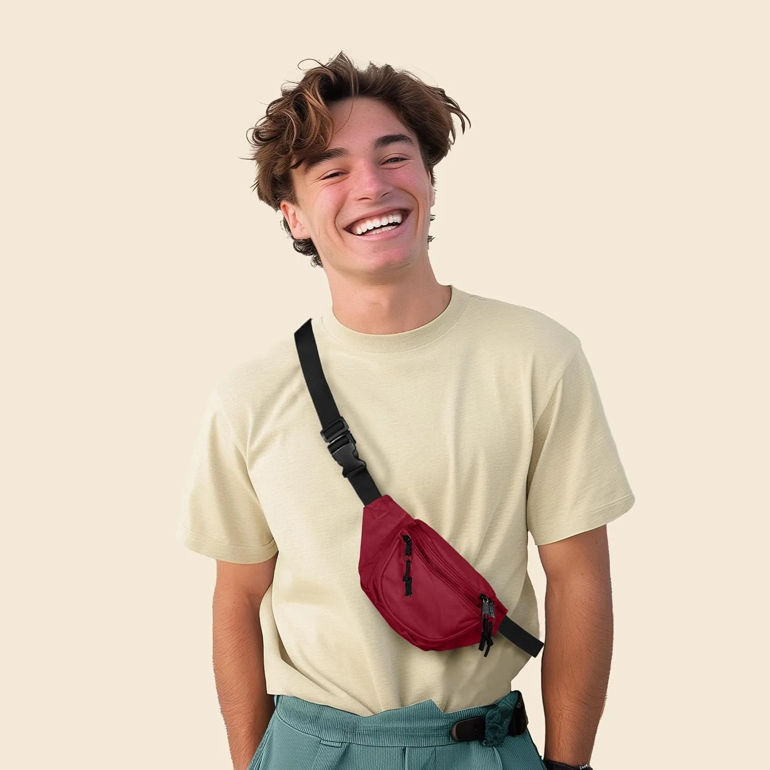 DALIX Fanny Pack w/ 3 Pockets Traveling Concealment Pouch Airport Money Bag