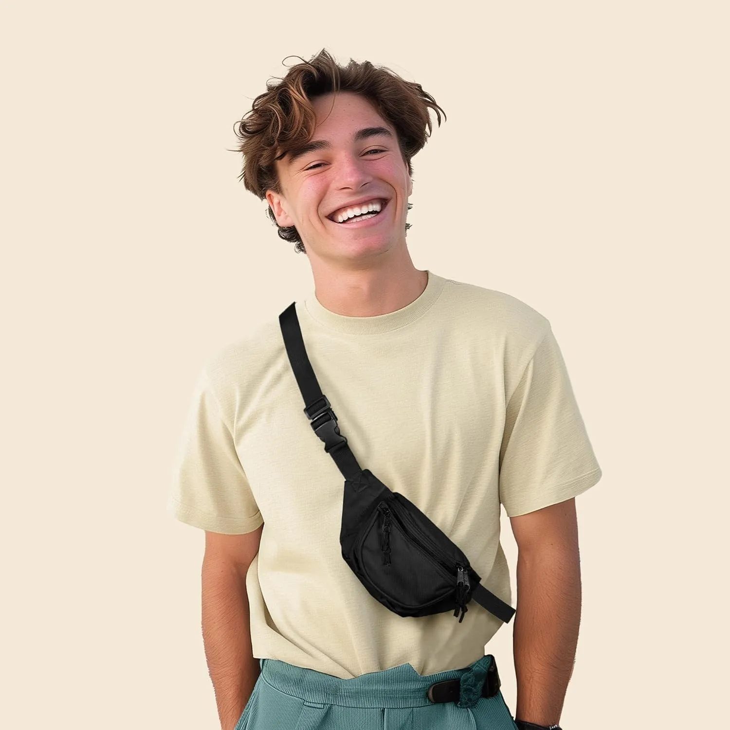 DALIX Fanny Pack w/ 3 Pockets Traveling Concealment Pouch Airport Money Bag