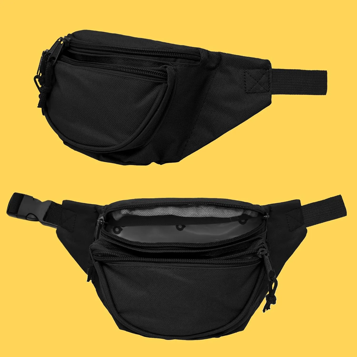 DALIX Fanny Pack w/ 3 Pockets Traveling Concealment Pouch Airport Money Bag