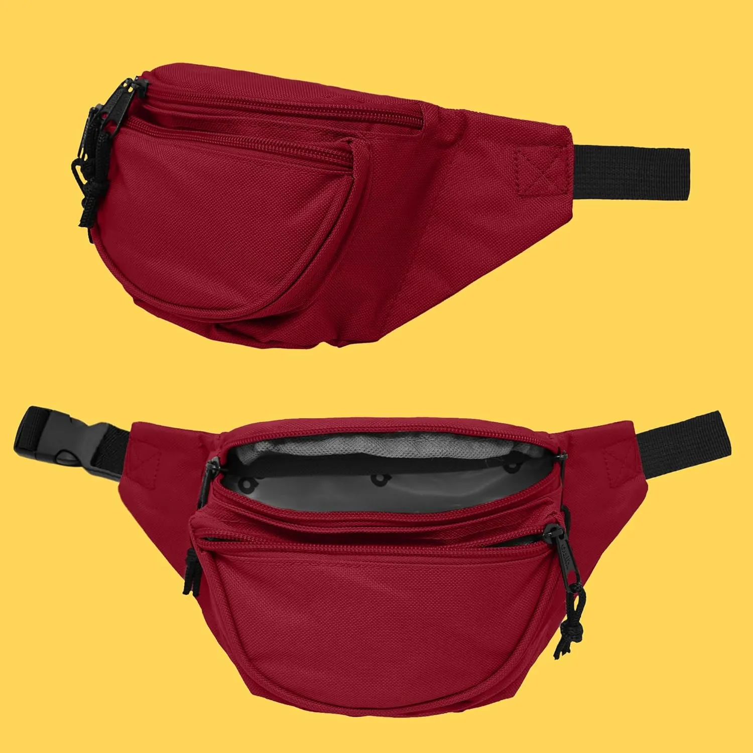 DALIX Fanny Pack w/ 3 Pockets Traveling Concealment Pouch Airport Money Bag