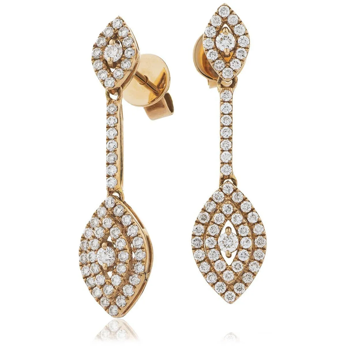 DIAMOND DROP EARRINGS IN 18K ROSE GOLD