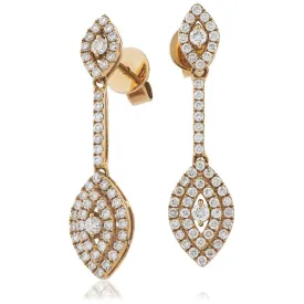 DIAMOND DROP EARRINGS IN 18K ROSE GOLD