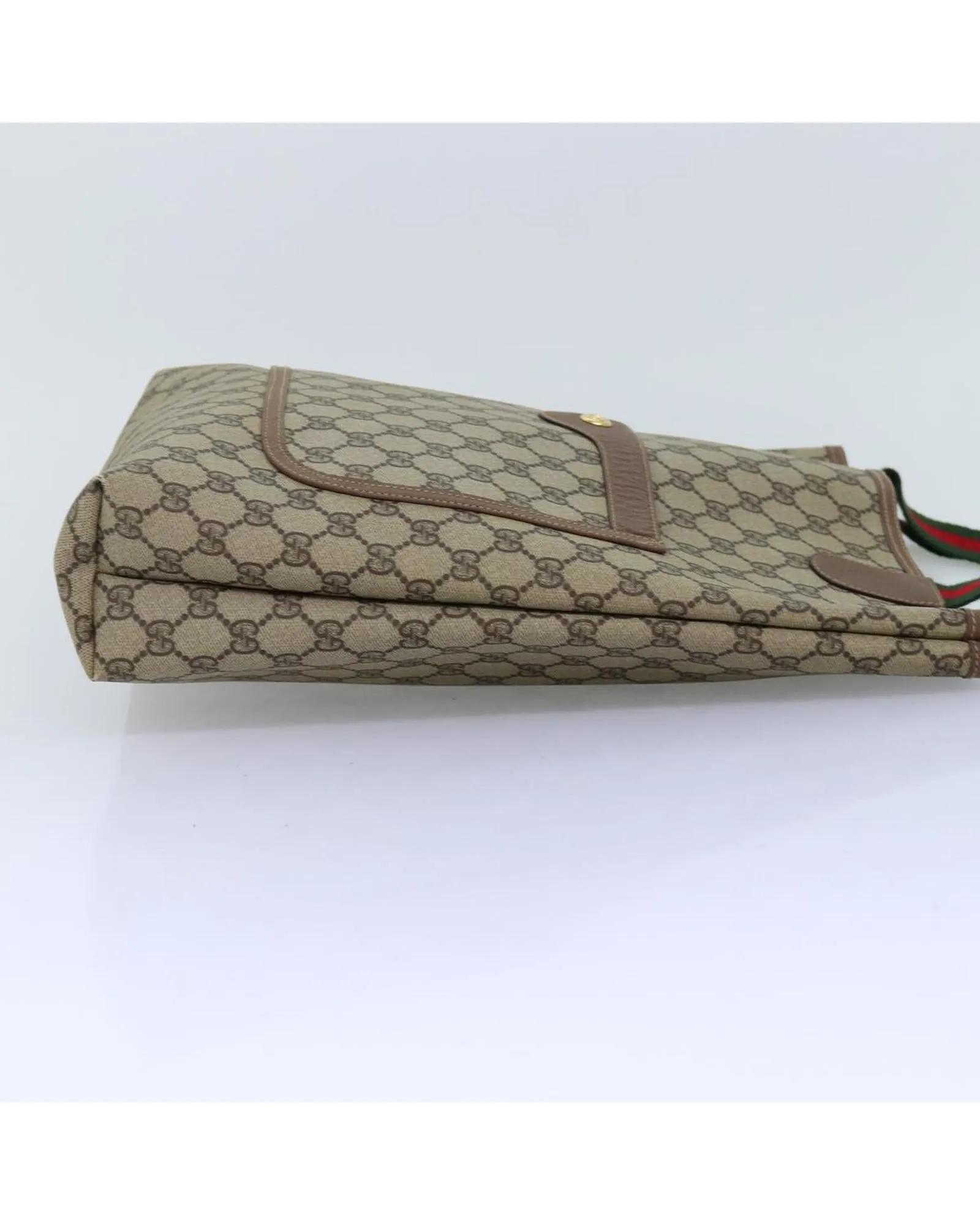 GG Supreme Web Tote Bag in Beige and Red