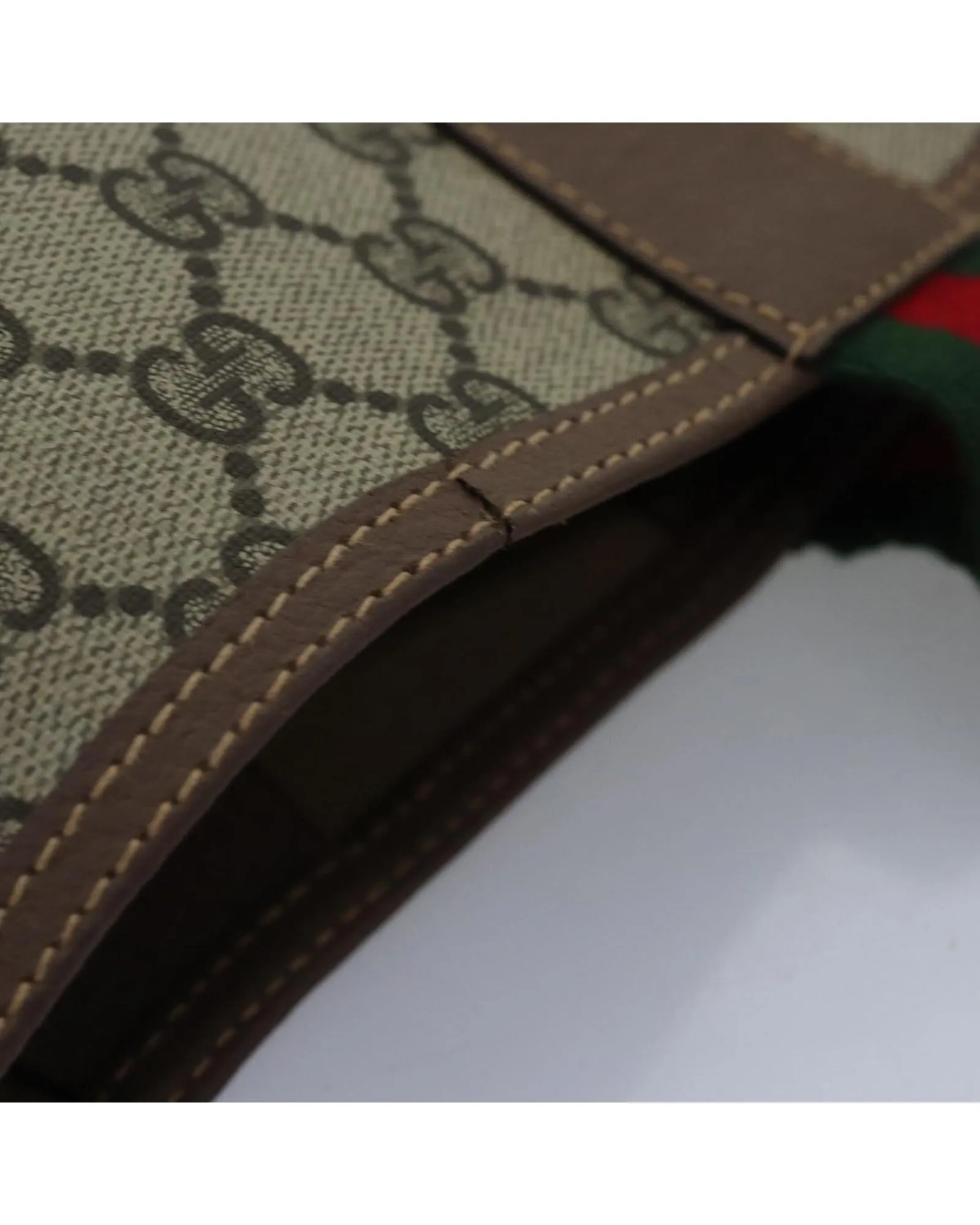 GG Supreme Web Tote Bag in Beige and Red