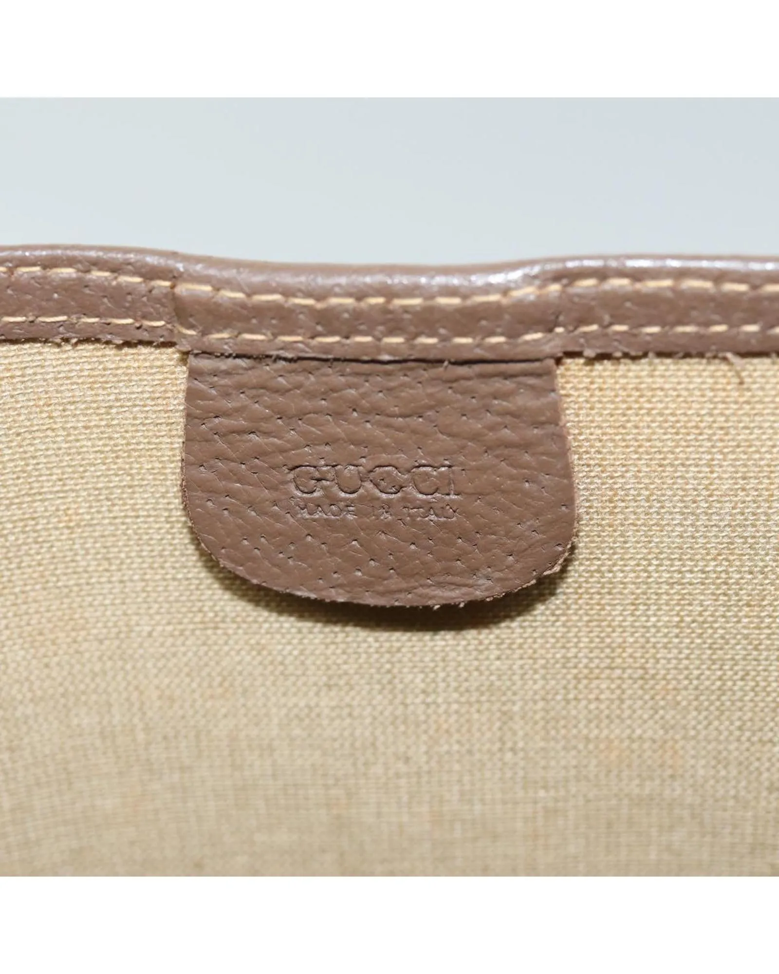 GG Supreme Web Tote Bag with Sherry Line Detail - Beige and Red