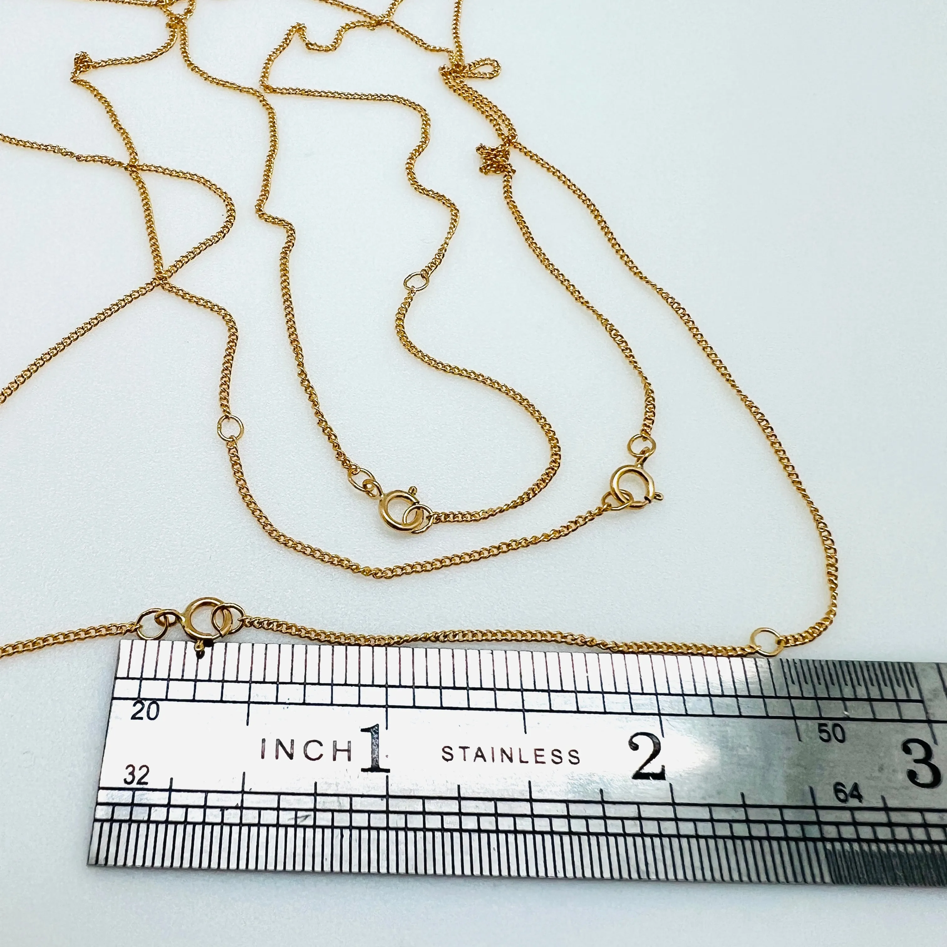 Gold-Filled Round Curb Link Chain 16” with Extender
