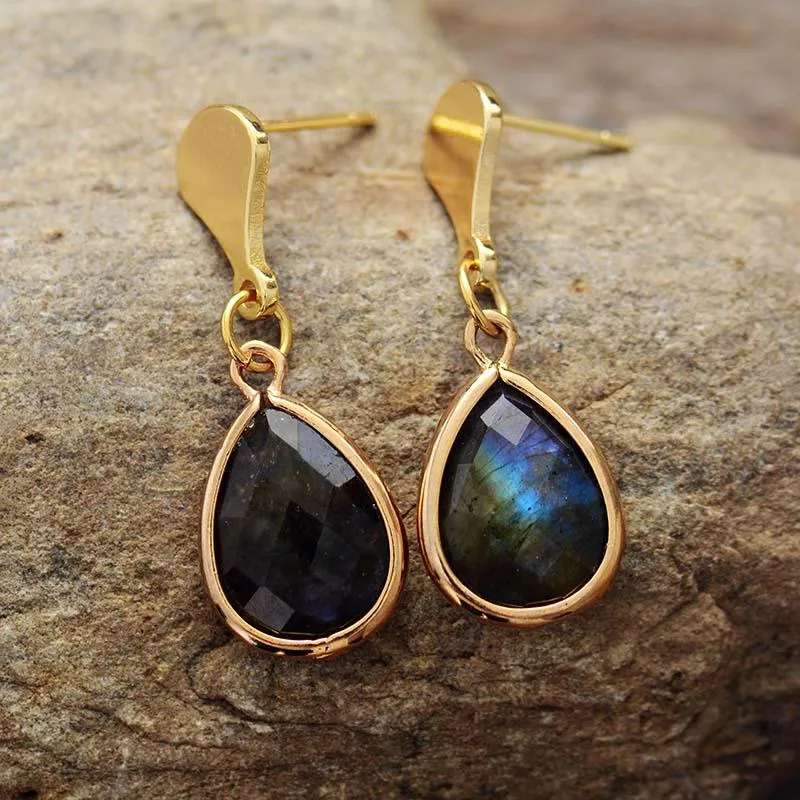 'Guriyan' Labradorite Drop Earrings