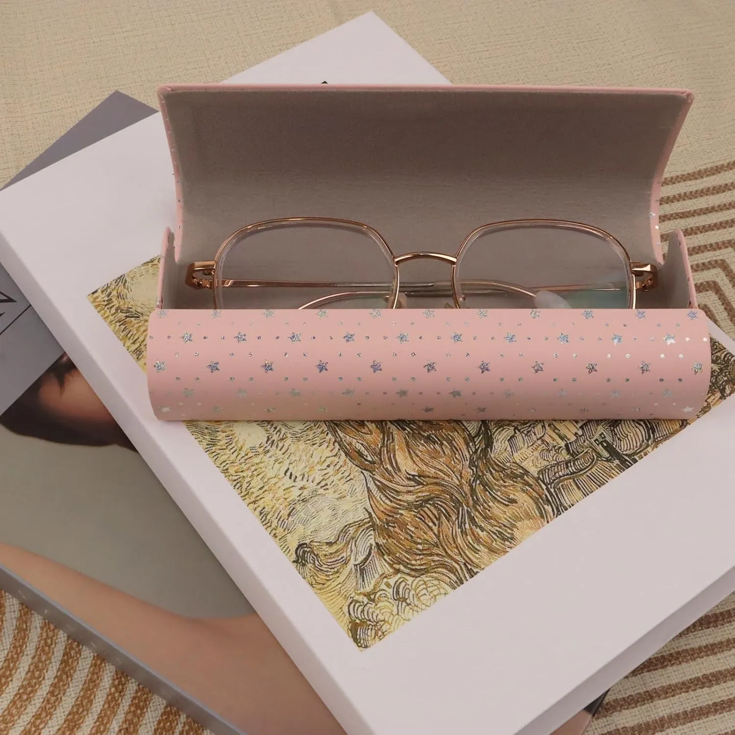HSYMQ 3PCS Glasses Case, Eyeglasses Case Hard Shell, Sunglasses Case Reading Hard Glasses Cases for Women Men