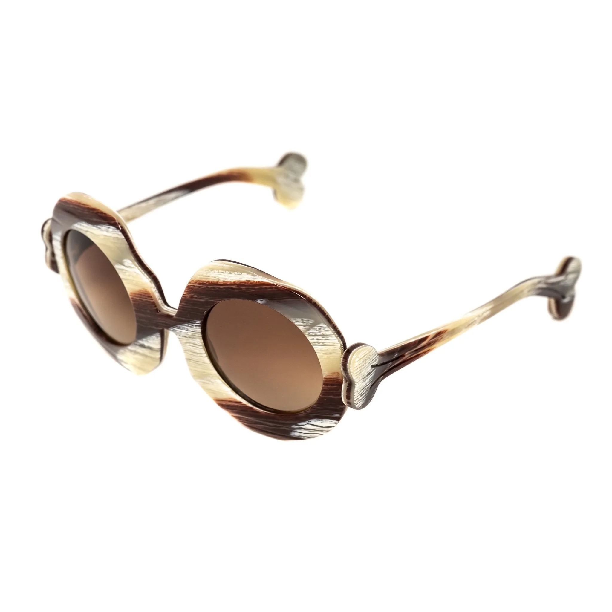 Jeremy Scott Sunglasses Bones Special Cream and Brown