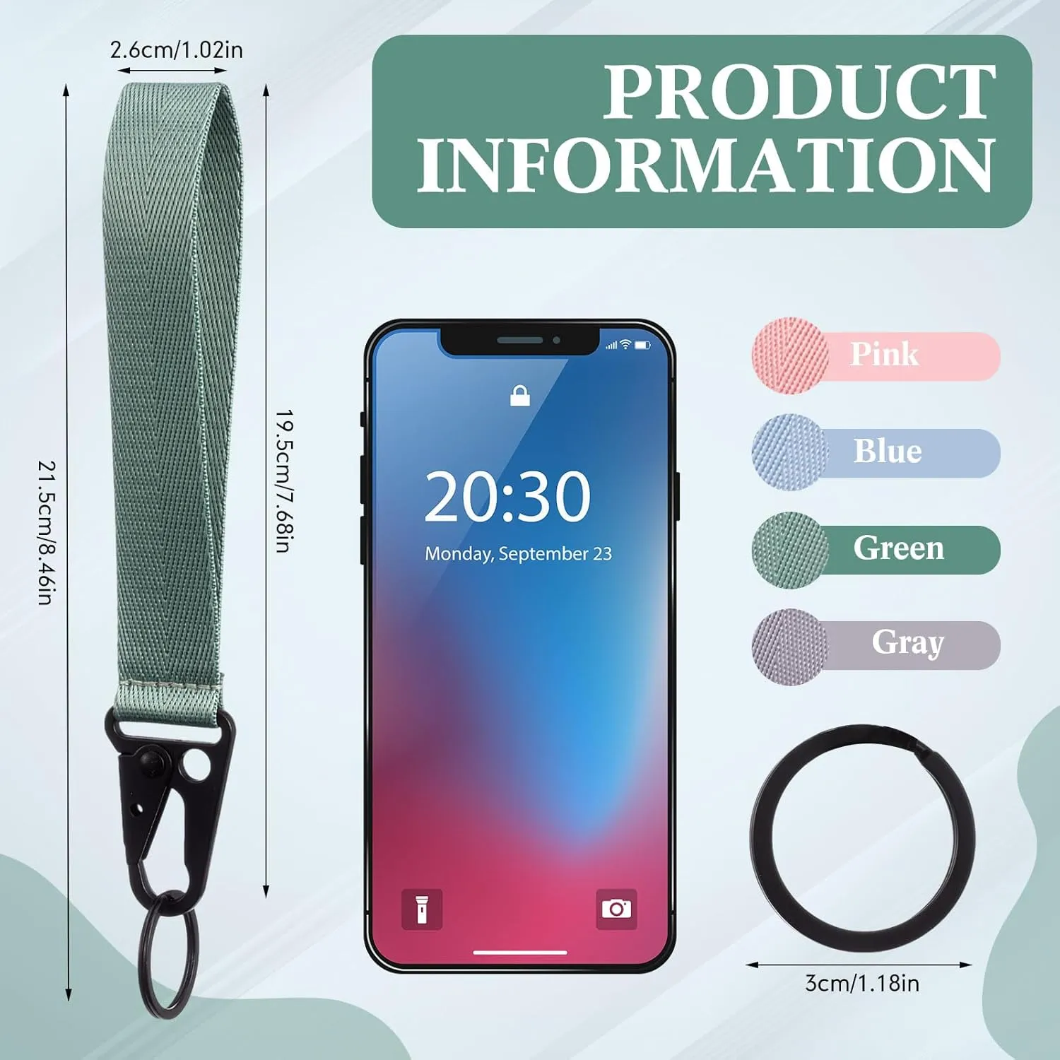 Jetec 4 Pieces Keychain Wristlet Lanyard Wristlet Strap Key Chain Holder Zipper Pulls Bag Pendant for Men Women, 4 Colors