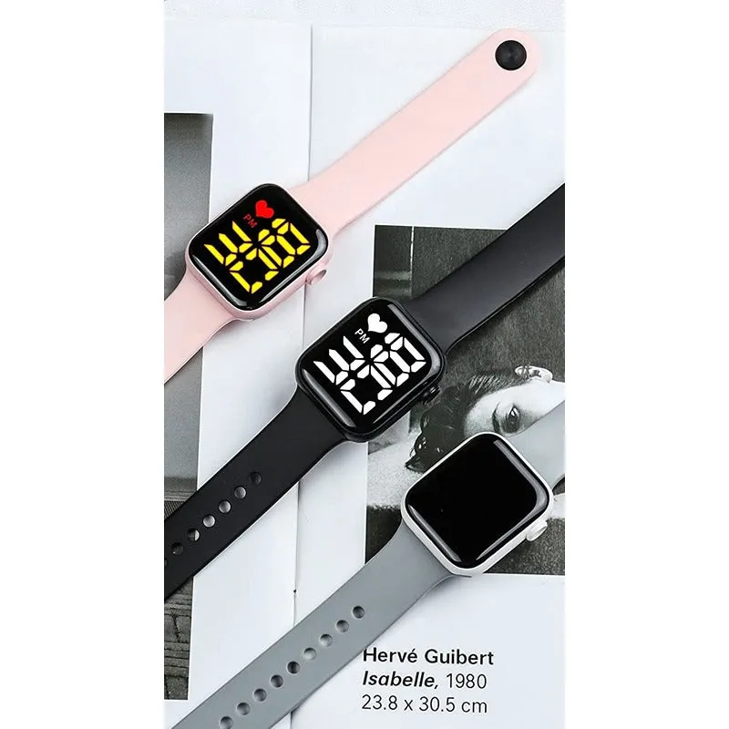 Latest New Generation Sports Digital Square Black Dial LED Watch (Assorted Colour and Strap Designs)