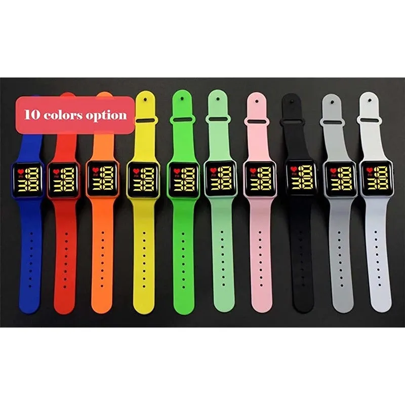 Latest New Generation Sports Digital Square Black Dial LED Watch (Assorted Colour and Strap Designs)