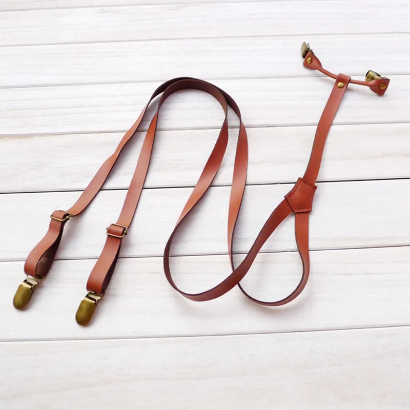 Leather Suspenders, Mens Suspenders, Wedding Suspenders, Teen Suspenders, Suspenders for Men, Light Brown, Dark Brown Suspenders, Gift