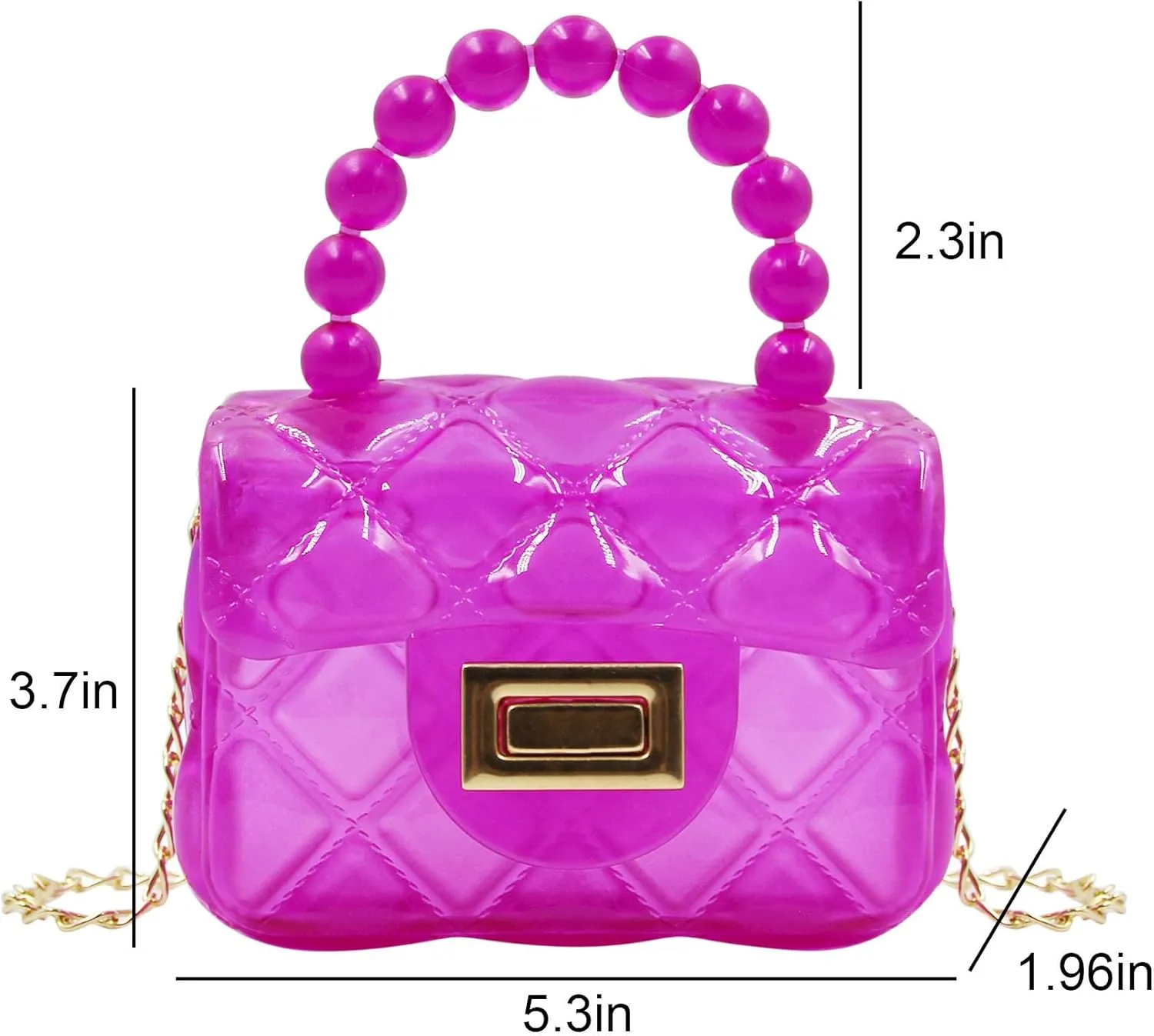 Little Girls Mini Jelly Purse Candy Color Transparent Small Crossbody Bag Cute Princess Handbags with Pearl Handle
