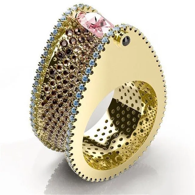 Luxury Male Female Wedding Zircon Stone Ring Crystal Gold Plt Rings Punk for Women Men East Cubic Dubai Jewelry Dropshipping