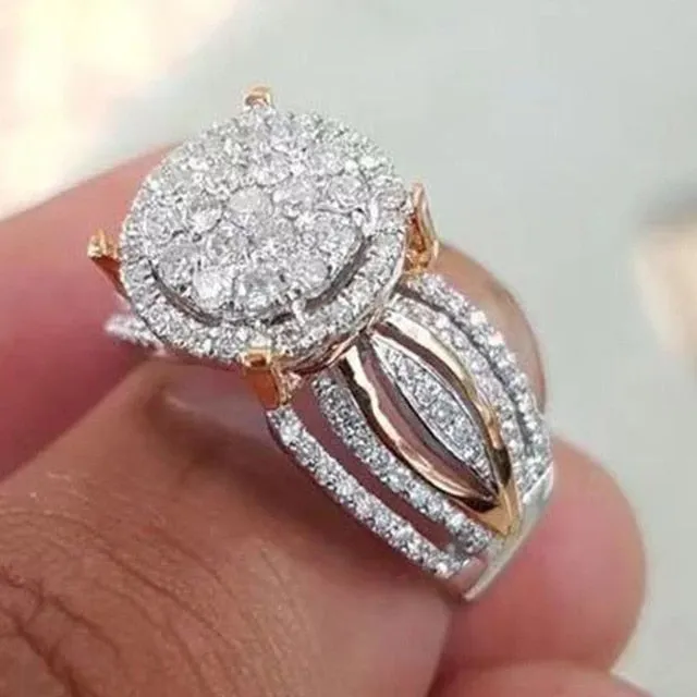 Luxury Male Female Wedding Zircon Stone Ring Crystal Gold Plt Rings Punk for Women Men East Cubic Dubai Jewelry Dropshipping