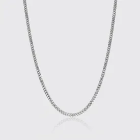 MICRO CUBAN CHAIN 3MM - Solid White Gold