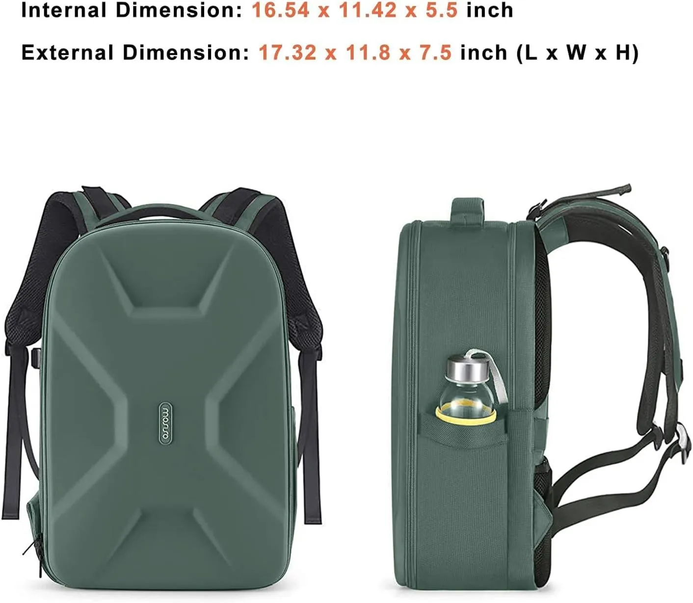 MOSISO Camera Backpack, DSLR/SLR/Mirrorless Photography Camera Bag 15-16 inch Waterproof Hardshell Case with Tripod Holder&Laptop Compartment Compatible with Canon/Nikon/Sony, Emerald Green