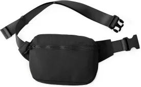 ODODOS 2L Belt Bag for Women Men, Crossbody Fanny Packs with Adjustable Strap Waist Pouch for Workout Hiking Running Travel, Black