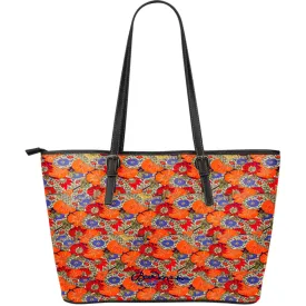Orange Paisley Large Tote Bag