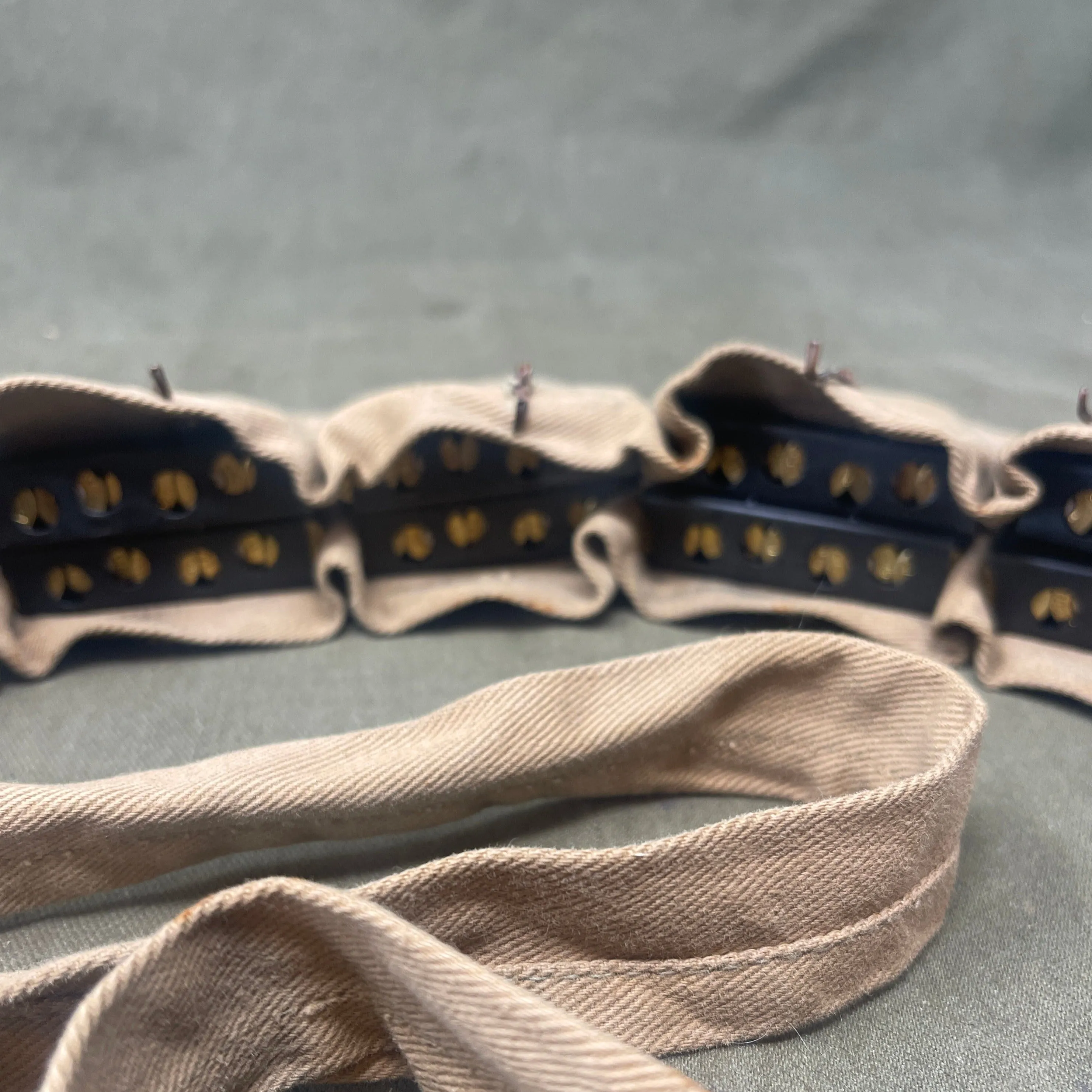 Original British 1946 Bandolier Containing 50 Inert 303 Rounds
