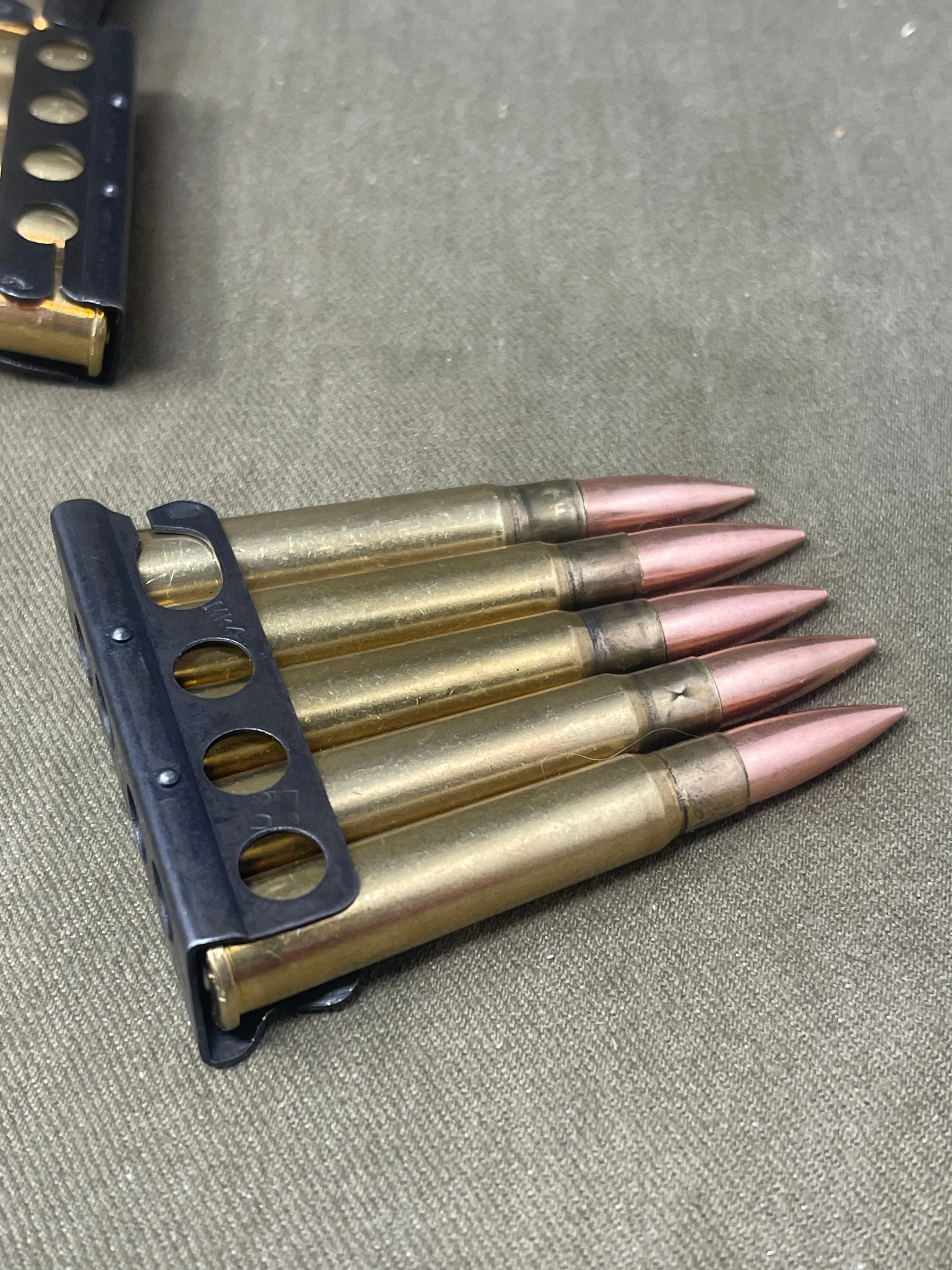 Original British 1946 Bandolier Containing 50 Inert 303 Rounds