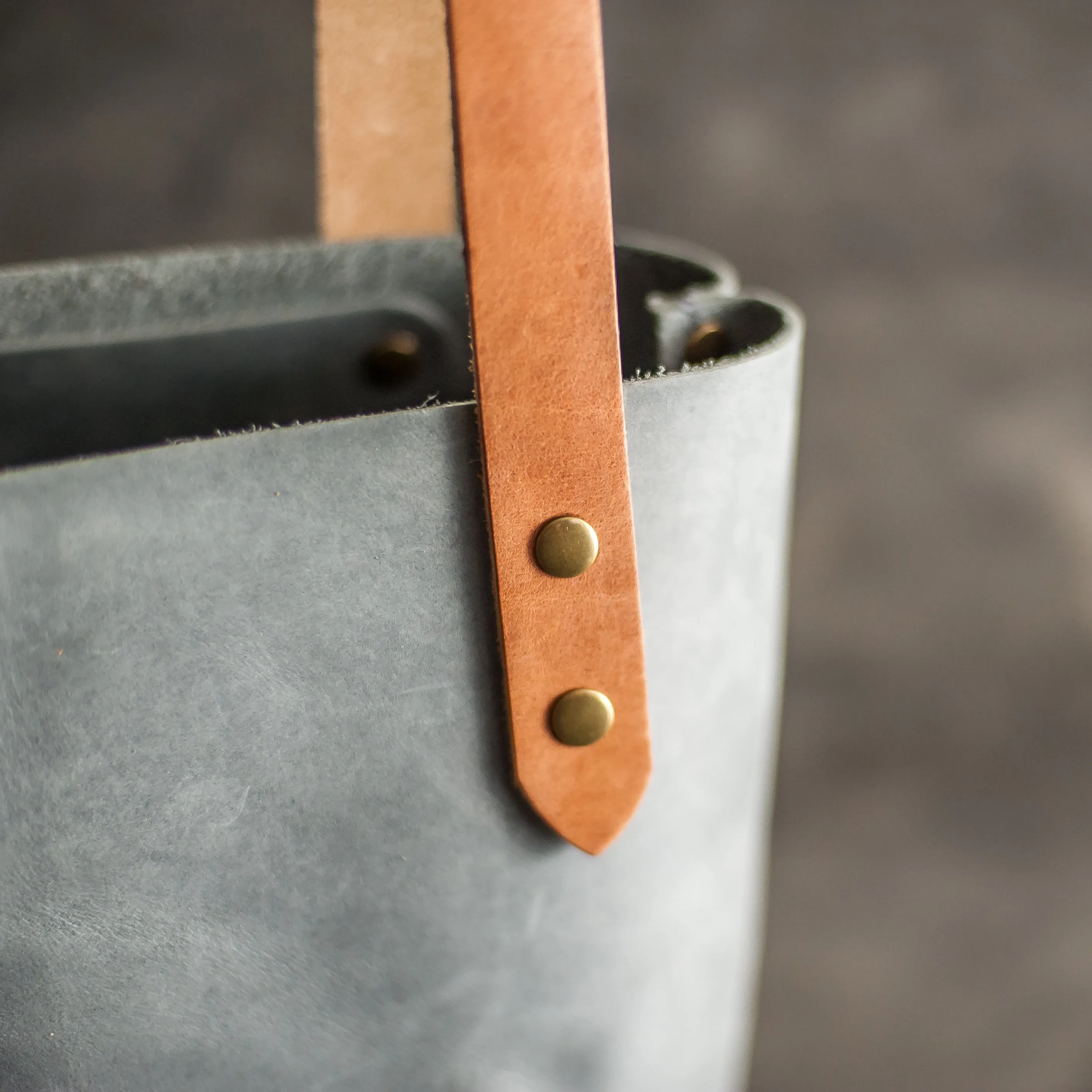 Personalized Leather Zipper Closure Tote Bag